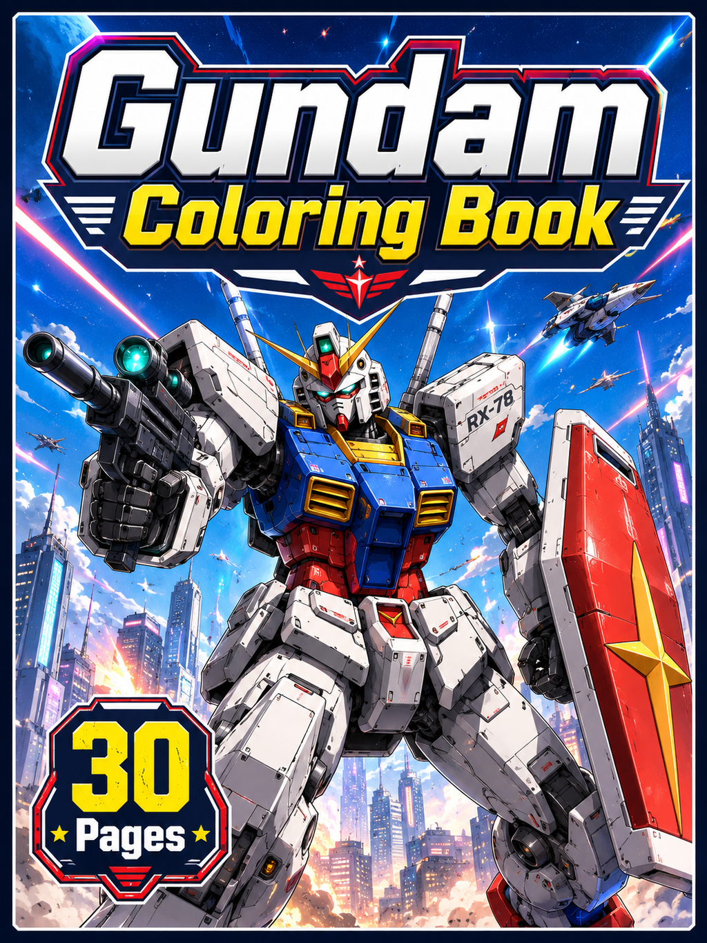 Gundam Coloring Book – Digital Download 30 Printable Coloring Page (PDF)
