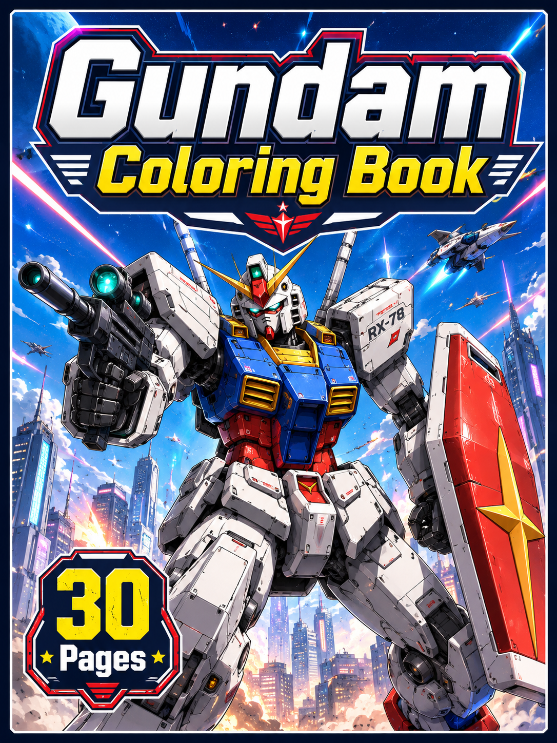 Gundam Coloring Book – Digital Download 30 Printable Coloring Page (PDF)