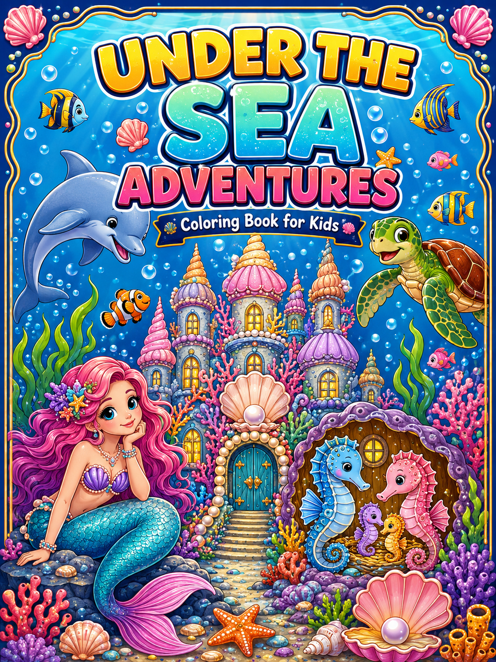 Under the Sea Coloring Book  – Digital Download 30 Printable Coloring Page (PDF)