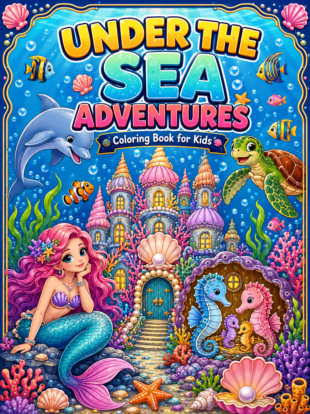 Under the Sea Coloring Book  – Digital Download 30 Printable Coloring Page (PDF)