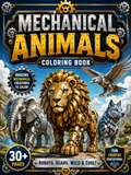 ⚙️ Mechanical Animals Coloring Book  – Digital Download – 30 Printable Coloring Pages (PDF)