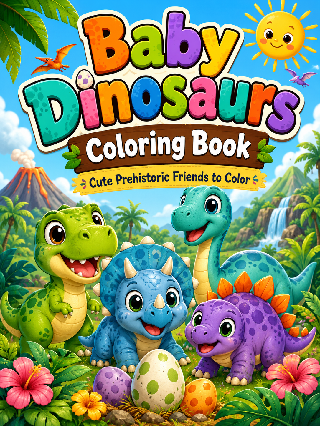 Baby Dinosaurs Coloring Book – Digital Download – 30 Printable Coloring Pages (PDF)
