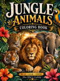 Jungle Animals Coloring Book – Digital Download – 30 Printable Coloring Pages (PDF)