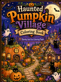 Haunted Pumpkin Village Coloring Book – Digital Download – 30 Printable Coloring Pages (PDF)