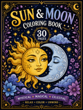 Sun & Moon Coloring Book – Digital Download – 30 Printable Coloring Pages (PDF)