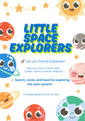 Little Space Explorers – Planets Word Search for Kids - Digital Pages (PDF)
