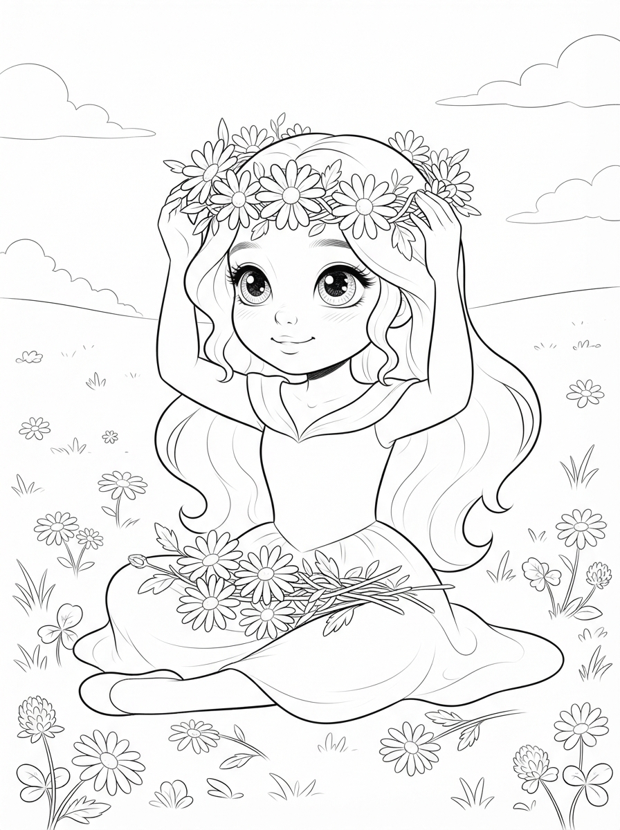 Princess Shy Coloring Book - 30 Printable PDF Pages (US Letter Size: 8.5" × 11")