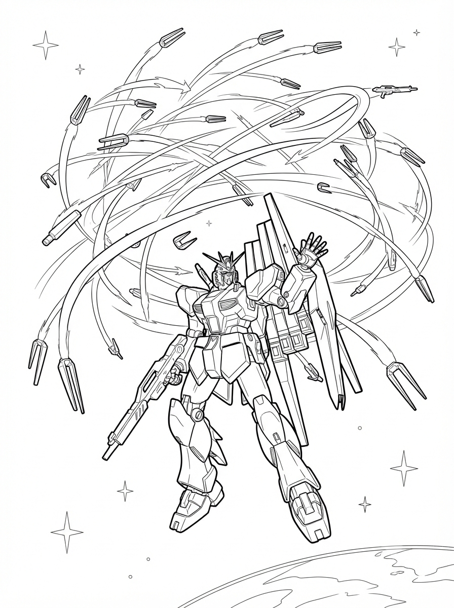 Gundam Coloring Book Vol. 2 - 30 Printable PDF Pages (US Letter Size: 8.5" × 11")