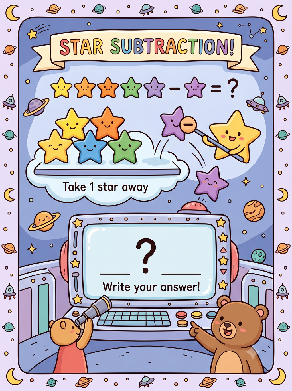 Addition & Subtraction Learning Book – Digital Download – 30 Printable Coloring Pages (PDF)