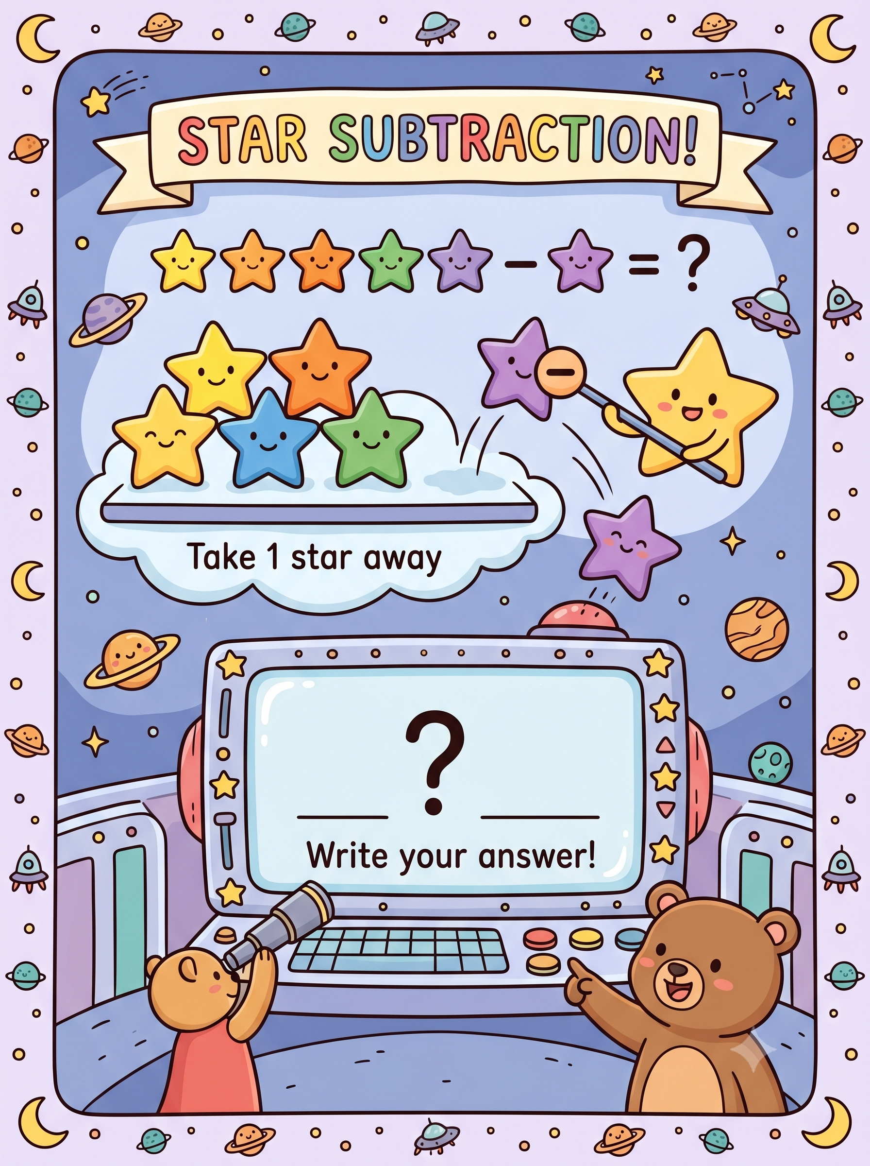Addition & Subtraction Learning Book – Digital Download – 30 Printable Coloring Pages (PDF)