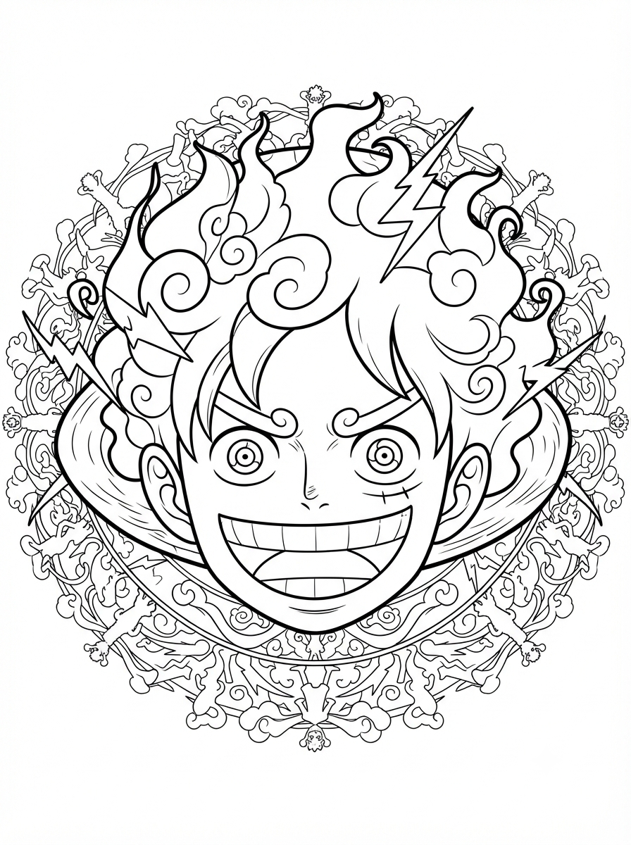 One Piece Coloring Book - 30 Printable PDF Pages (US Letter Size: 8.5" × 11")
