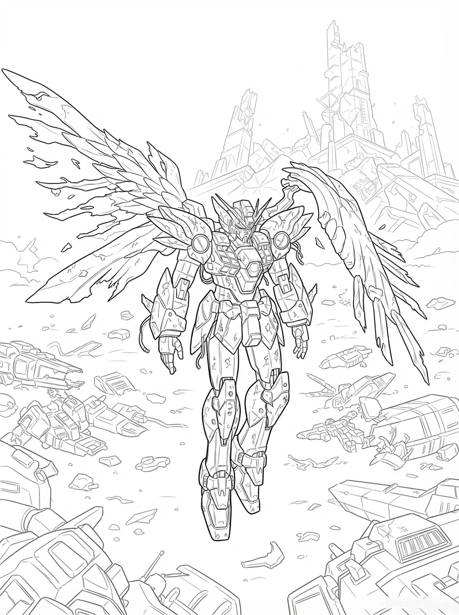 Gundam Coloring Book Vol. 2 - 30 Printable PDF Pages (US Letter Size: 8.5" × 11")