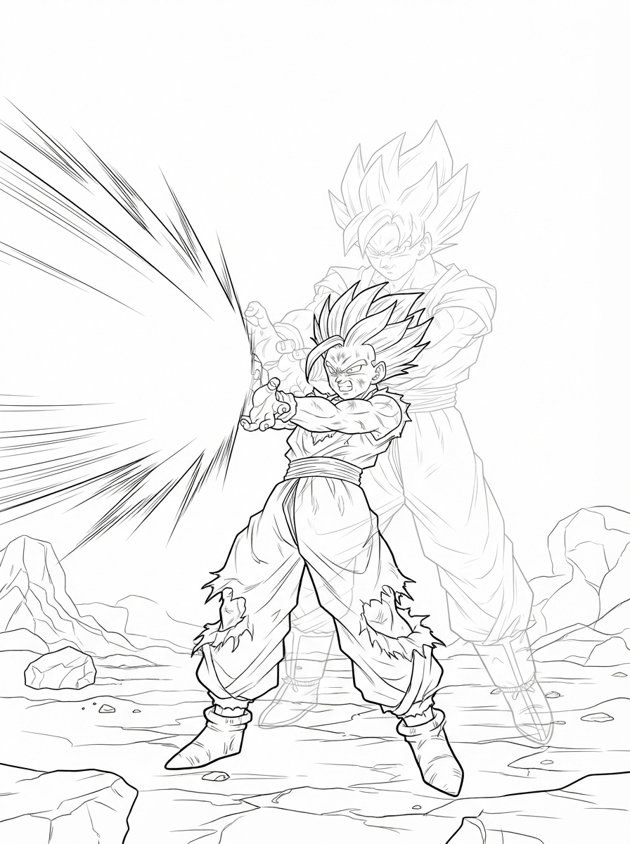Dragon Ball Z Coloring Book - 30 Printable PDF Pages (US Letter Size: 8.5" × 11")