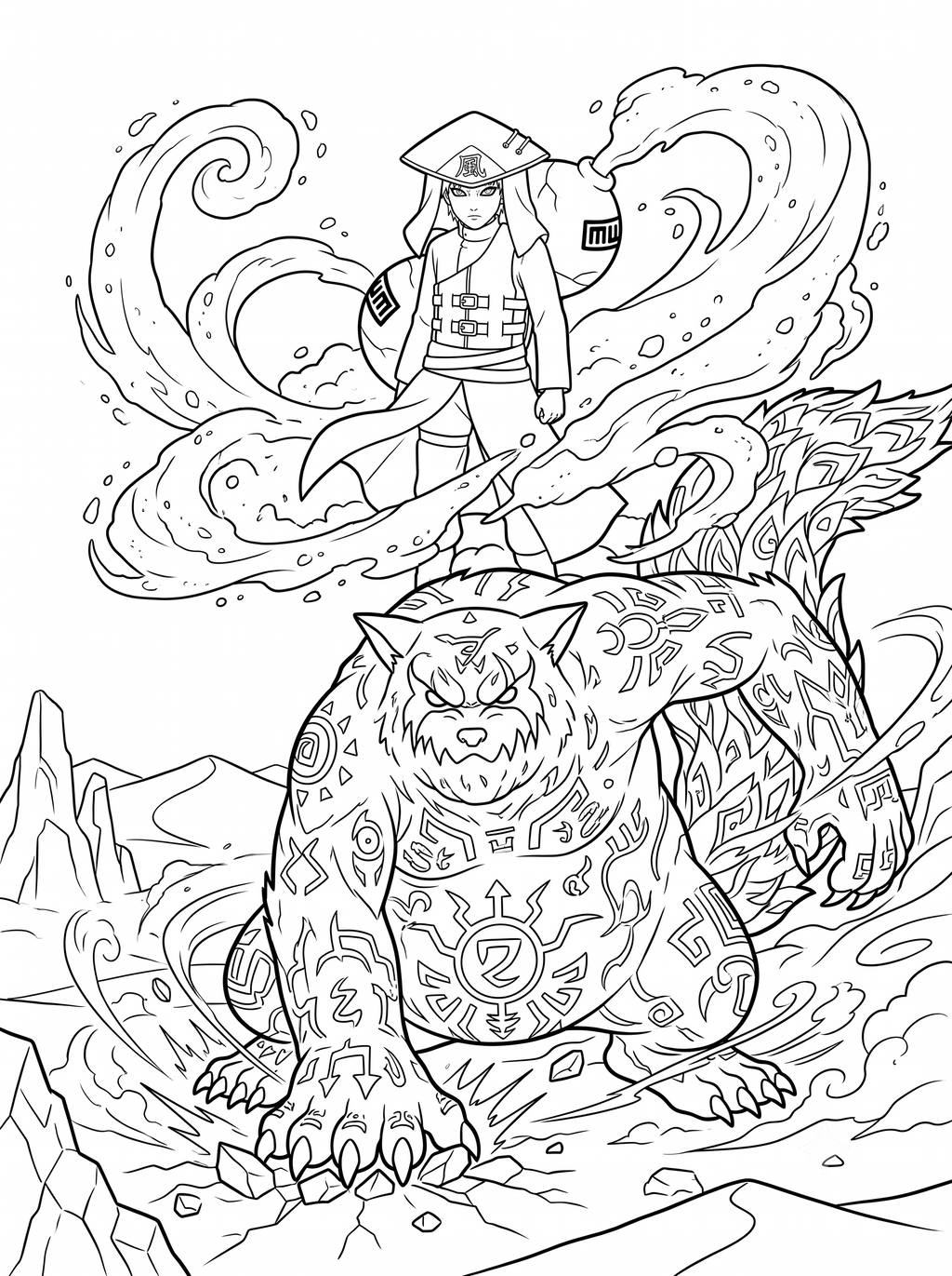 Naruto Coloring Book - 30 Printable PDF Pages (US Letter Size: 8.5" × 11")