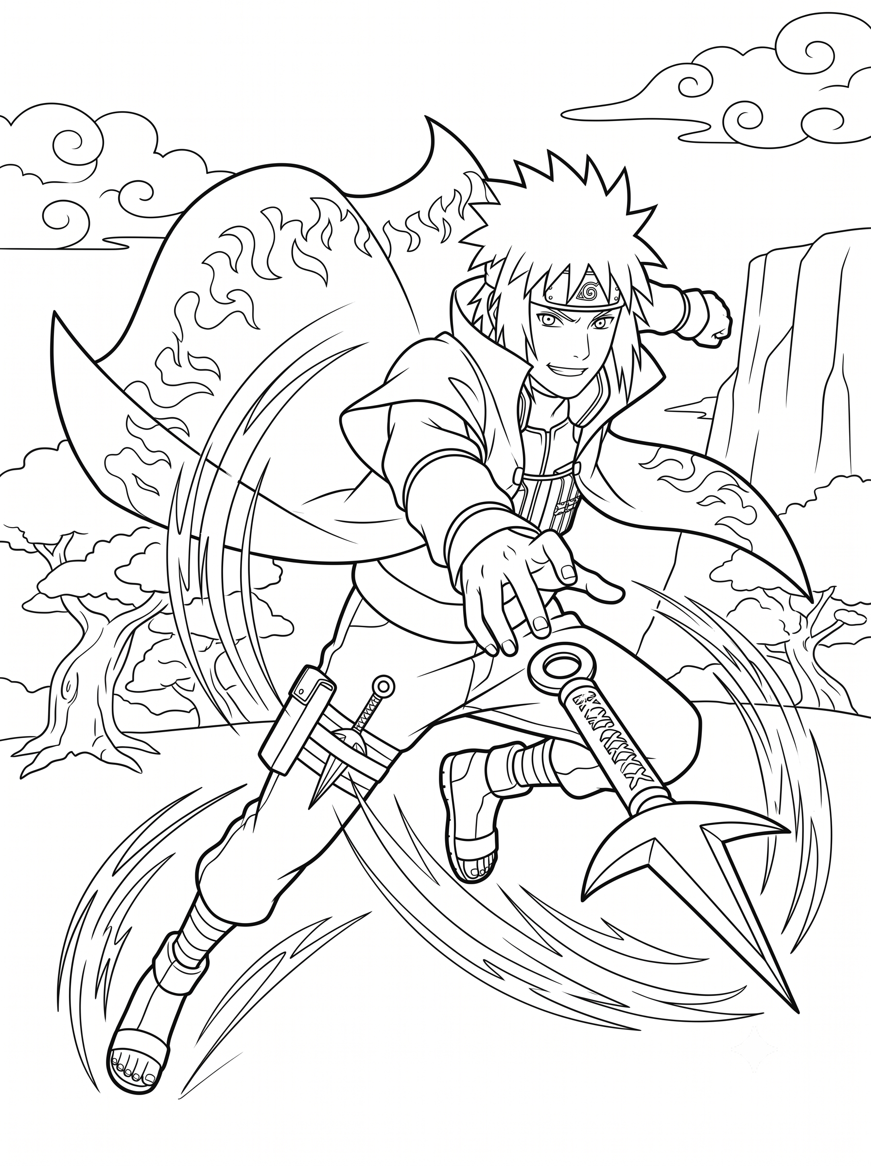 Naruto Vol. 2 Coloring Book - 30 Printable PDF Pages (US Letter Size: 8.5" × 11")