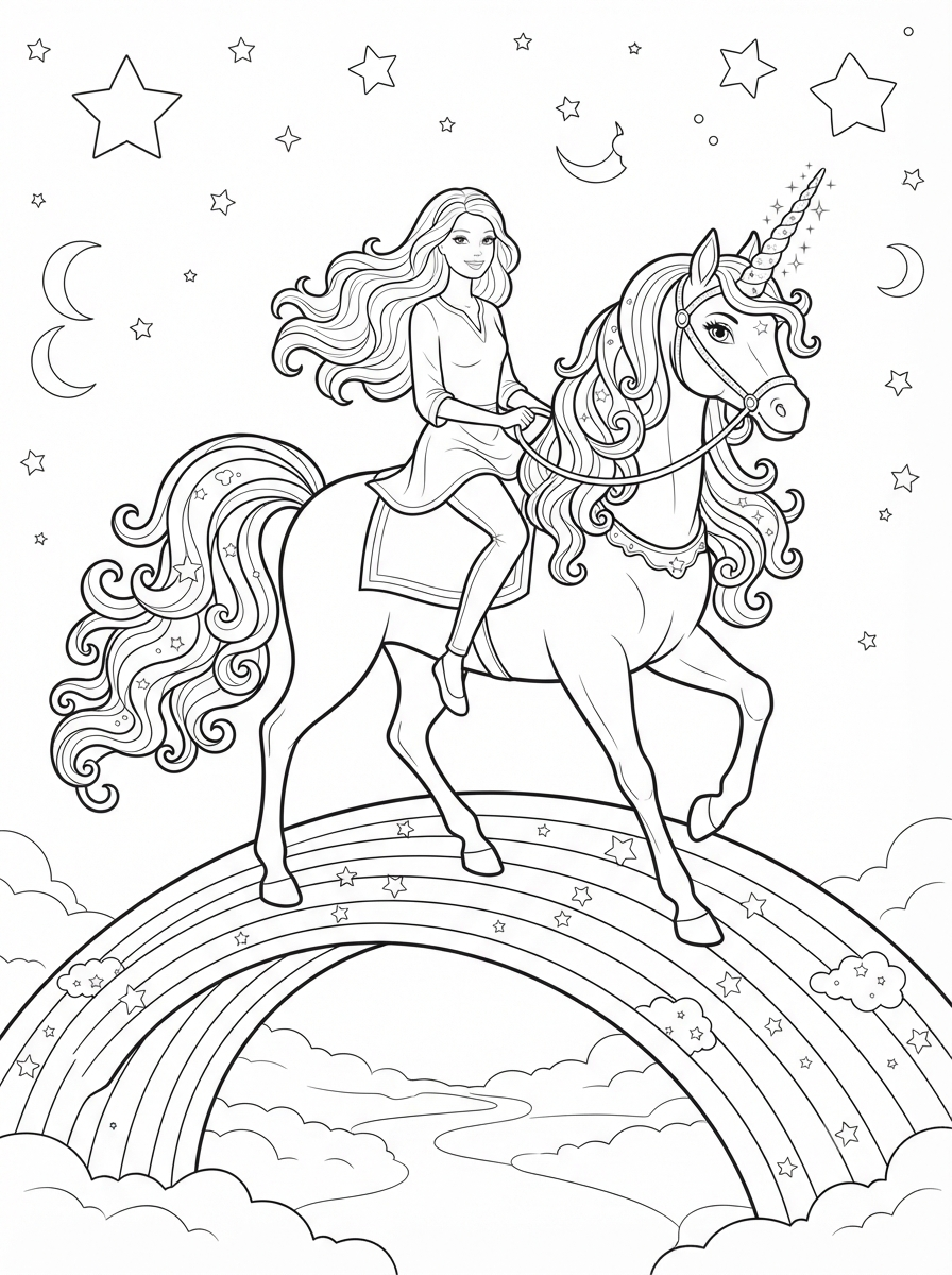Barbie Coloring Book - 30 Printable PDF Pages (US Letter Size: 8.5" × 11")
