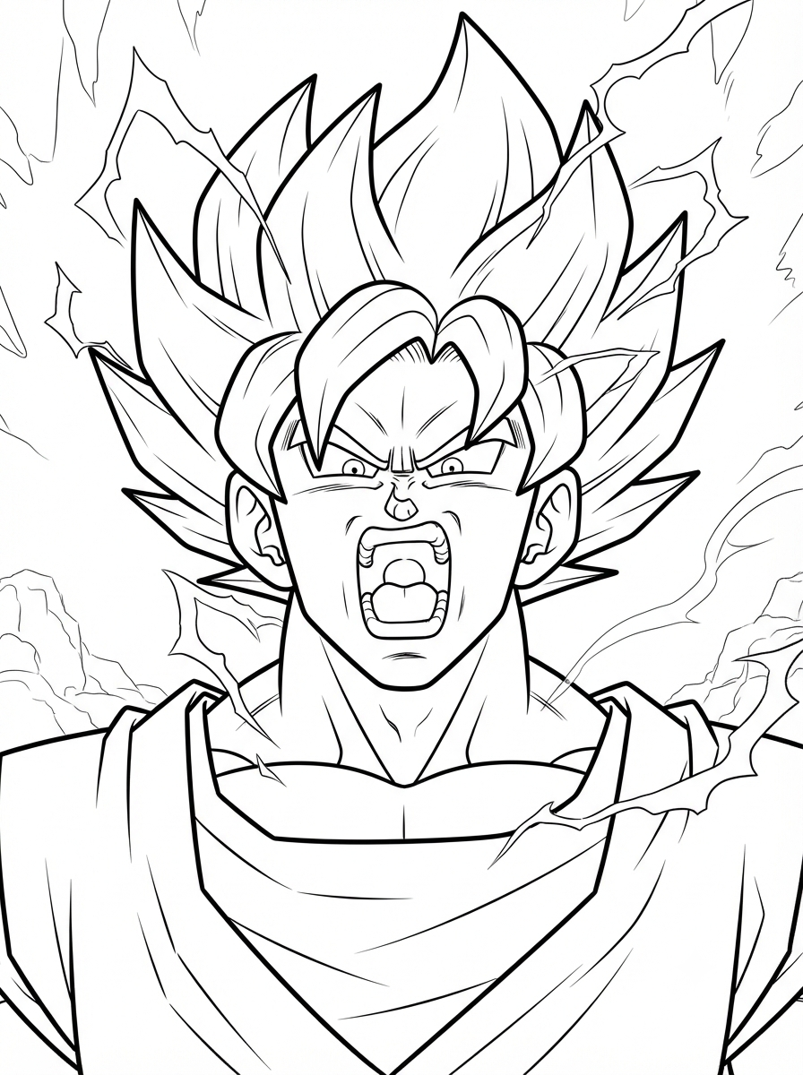 Dragon Ball Z Coloring Book - 30 Printable PDF Pages (US Letter Size: 8.5" × 11")