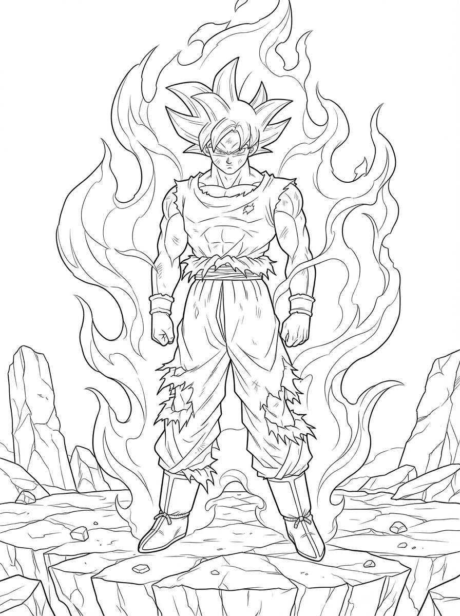 Dragon Ball Z Coloring Book - 30 Printable PDF Pages (US Letter Size: 8.5" × 11")