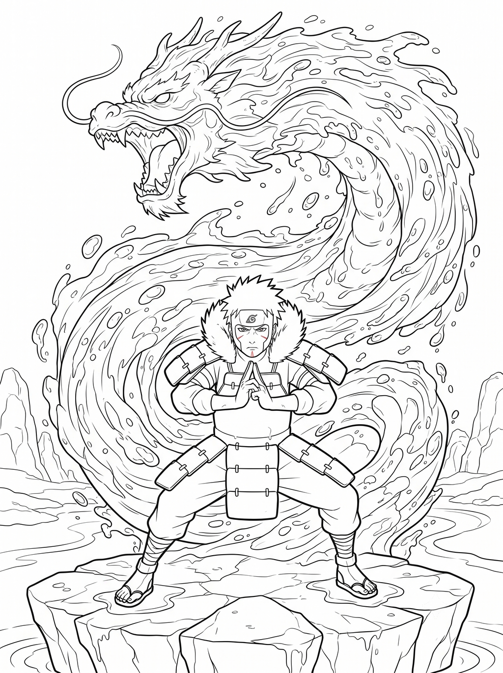 Naruto Coloring Book - 30 Printable PDF Pages (US Letter Size: 8.5" × 11")