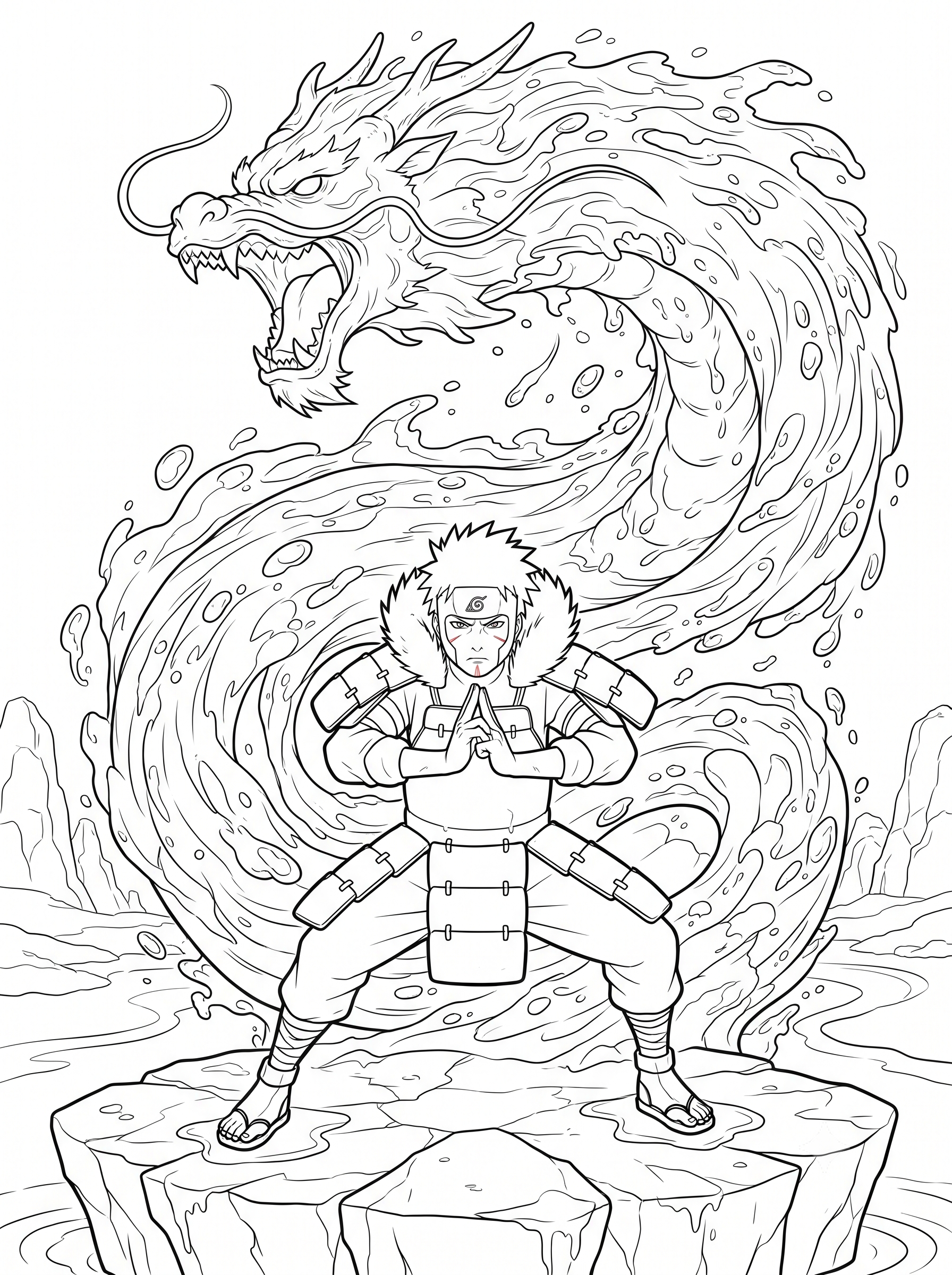 Naruto Coloring Book - 30 Printable PDF Pages (US Letter Size: 8.5" × 11")