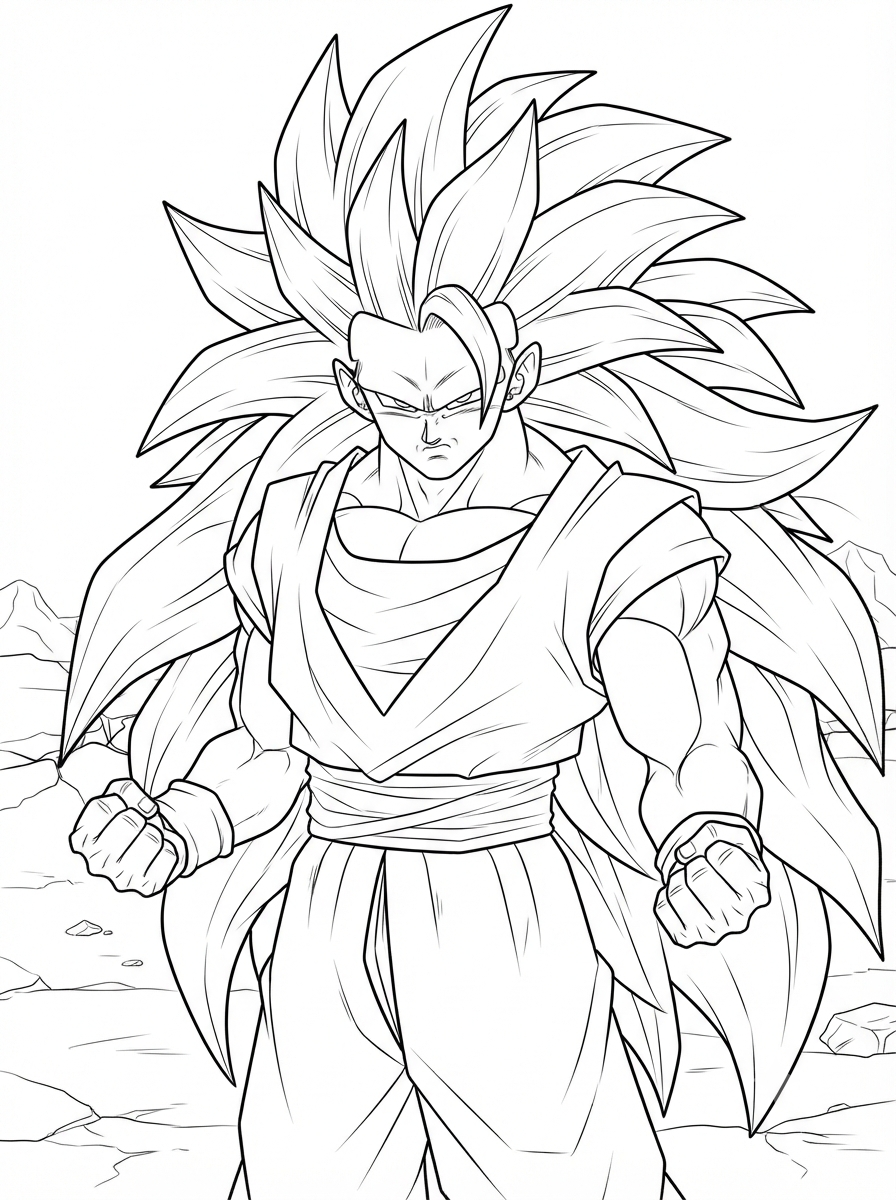 Dragon Ball Z Coloring Book - 30 Printable PDF Pages (US Letter Size: 8.5" × 11")