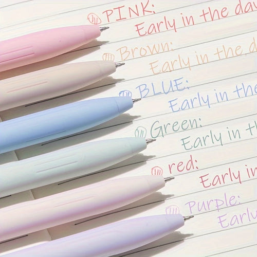6pcs Colored Gel Pens for Note Taking, Pastel Gel Pens Colored Ink Quick Dry & No Smear, Retractable Cute Pen Fine Point 0.5mm f