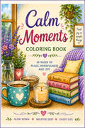 Calm Moments Coloring Book - Digital Download 30 Printable Coloring Page (PDF)