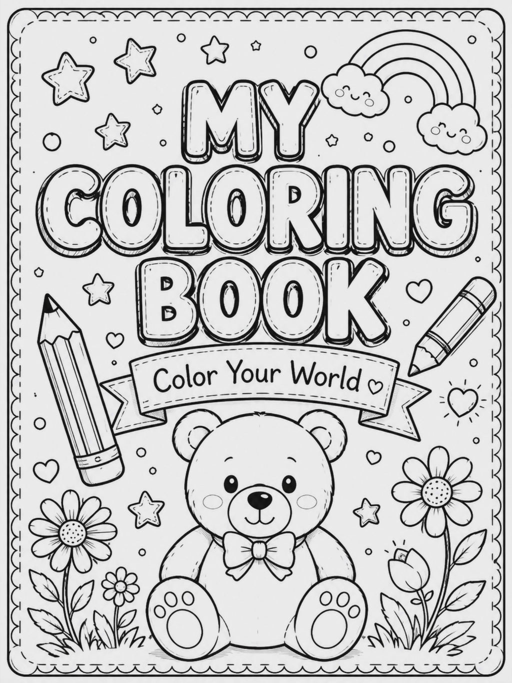 Color Your World –  Coloring Book for Kids – Digital Download – 30 Printable Coloring Pages (PDF)
