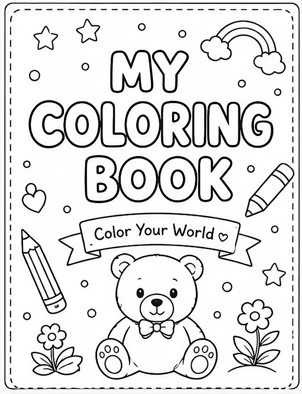 Color Your World –  Coloring Book for Kids – Digital Download – 30 Printable Coloring Pages (PDF)